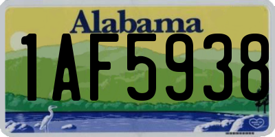 AL license plate 1AF5938