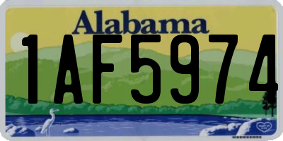 AL license plate 1AF5974