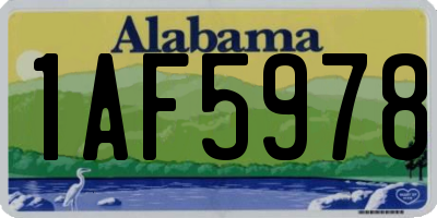 AL license plate 1AF5978