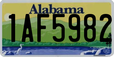 AL license plate 1AF5982