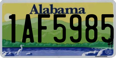 AL license plate 1AF5985