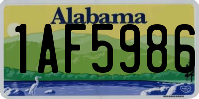 AL license plate 1AF5986