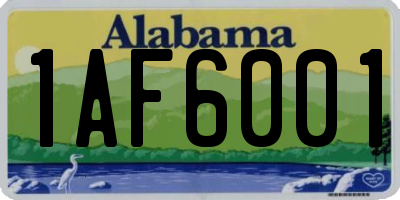 AL license plate 1AF6001