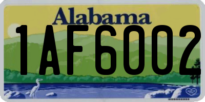 AL license plate 1AF6002