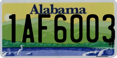 AL license plate 1AF6003