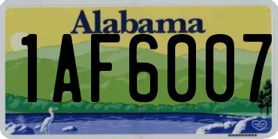 AL license plate 1AF6007