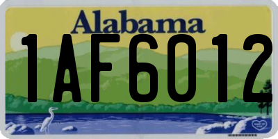 AL license plate 1AF6012