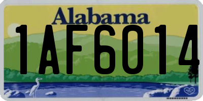 AL license plate 1AF6014