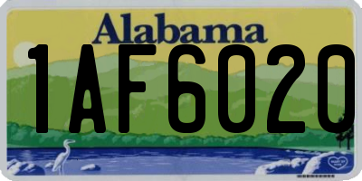 AL license plate 1AF6020