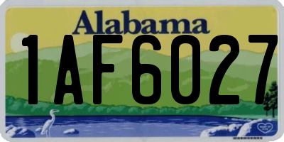 AL license plate 1AF6027