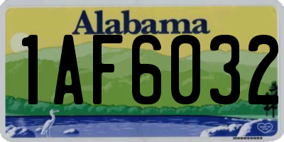 AL license plate 1AF6032