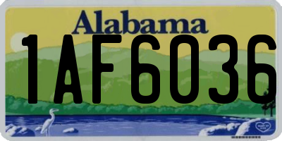 AL license plate 1AF6036