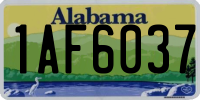 AL license plate 1AF6037