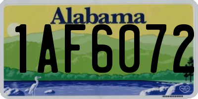 AL license plate 1AF6072