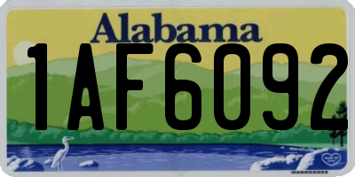 AL license plate 1AF6092