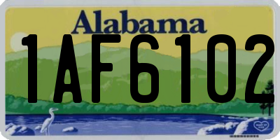AL license plate 1AF6102