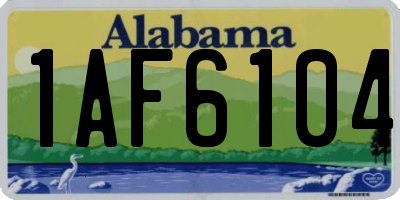 AL license plate 1AF6104