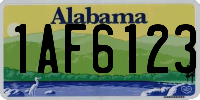 AL license plate 1AF6123
