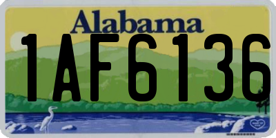 AL license plate 1AF6136