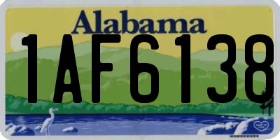 AL license plate 1AF6138