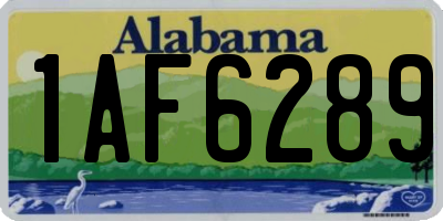 AL license plate 1AF6289