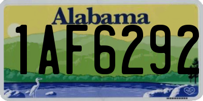 AL license plate 1AF6292