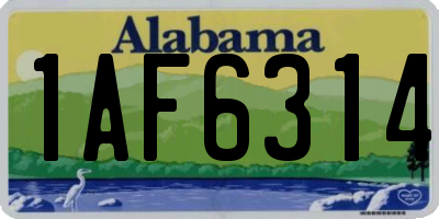 AL license plate 1AF6314