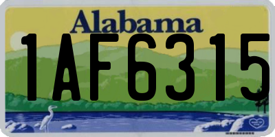 AL license plate 1AF6315