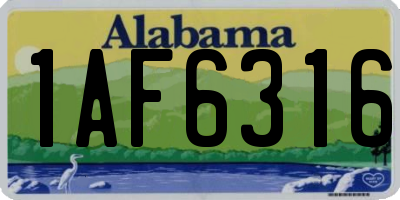 AL license plate 1AF6316