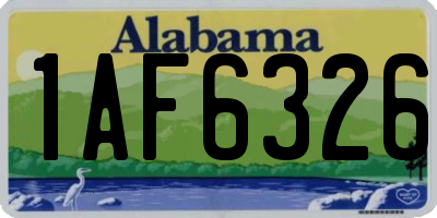 AL license plate 1AF6326