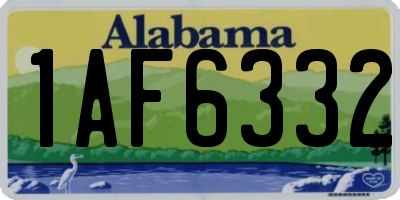 AL license plate 1AF6332