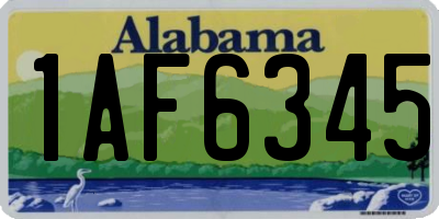 AL license plate 1AF6345