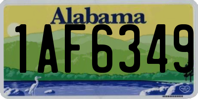 AL license plate 1AF6349