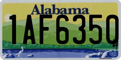 AL license plate 1AF6350