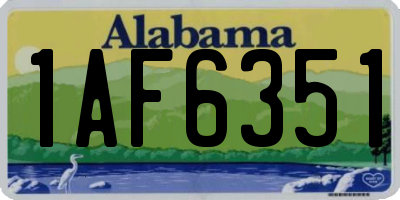 AL license plate 1AF6351