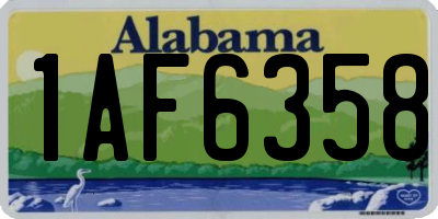 AL license plate 1AF6358