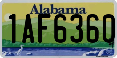 AL license plate 1AF6360
