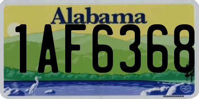 AL license plate 1AF6368