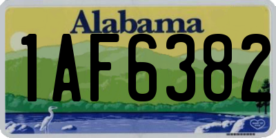 AL license plate 1AF6382