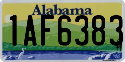 AL license plate 1AF6383