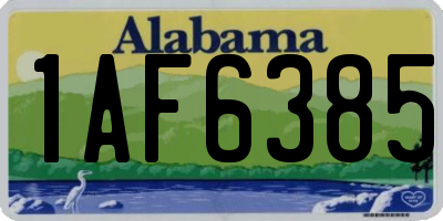 AL license plate 1AF6385