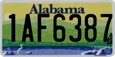 AL license plate 1AF6387