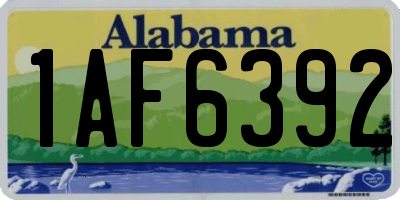 AL license plate 1AF6392