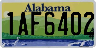AL license plate 1AF6402