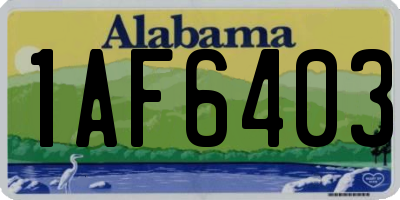 AL license plate 1AF6403