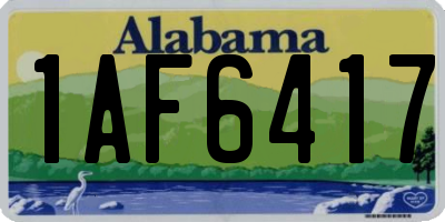 AL license plate 1AF6417