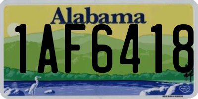 AL license plate 1AF6418