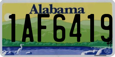 AL license plate 1AF6419