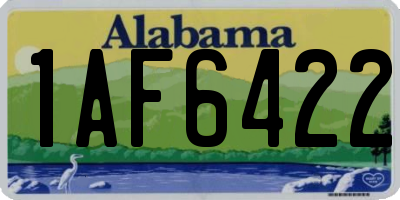 AL license plate 1AF6422