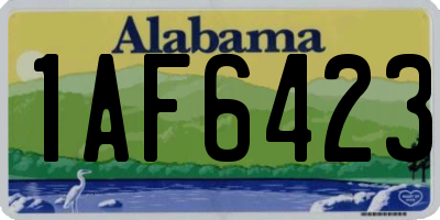 AL license plate 1AF6423